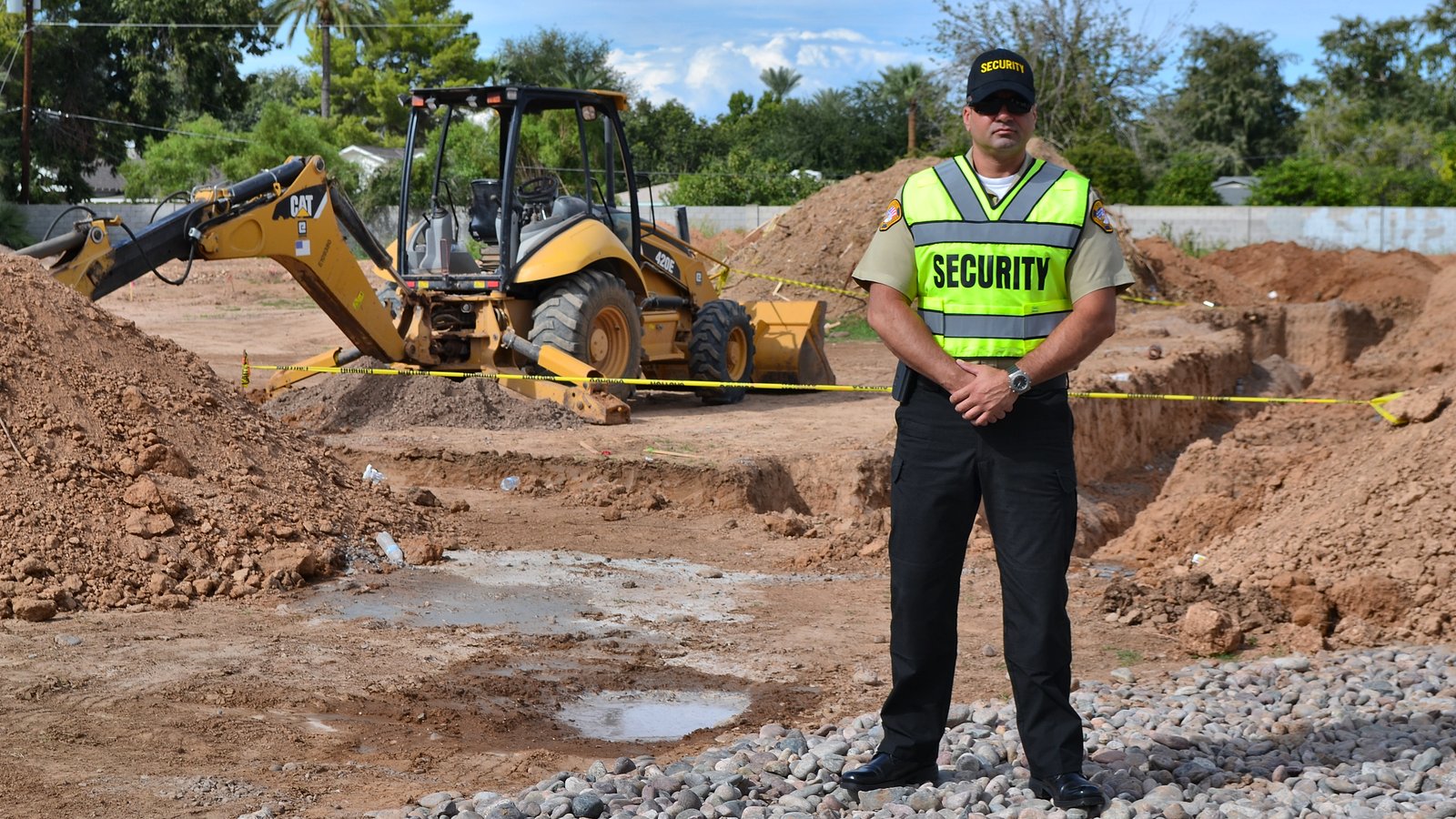 SecureOne security officer at a construction site
